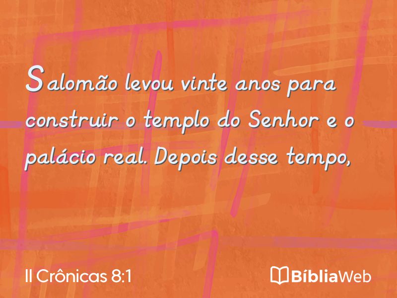 II Crônicas 8:1 em imagem para compartilhar