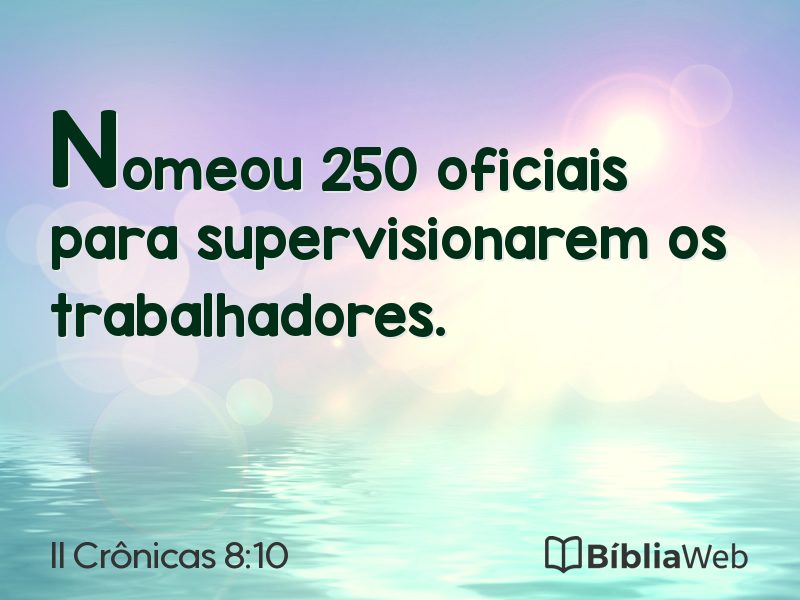 II Crônicas 8:10 em imagem para compartilhar