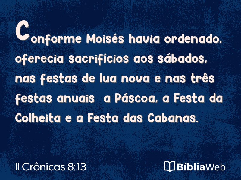 II Crônicas 8:13 em imagem para compartilhar