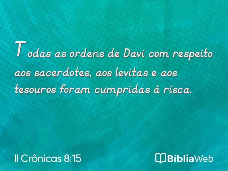 II Crônicas 8:15 em imagem para compartilhar