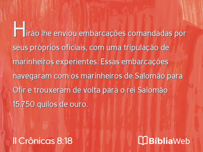 II Crônicas 8:18 em imagem para compartilhar
