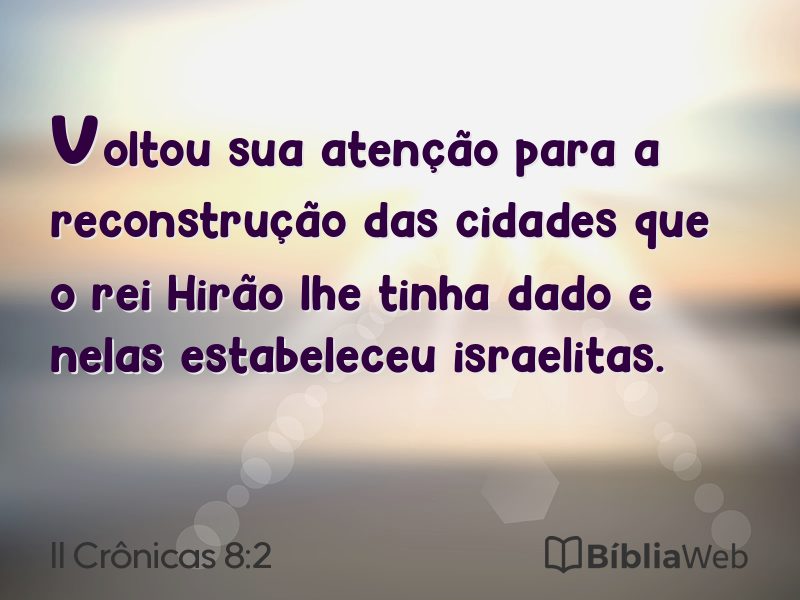 II Crônicas 8:2 em imagem para compartilhar