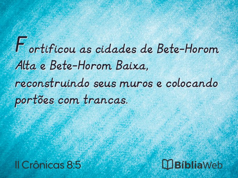 II Crônicas 8:5 em imagem para compartilhar