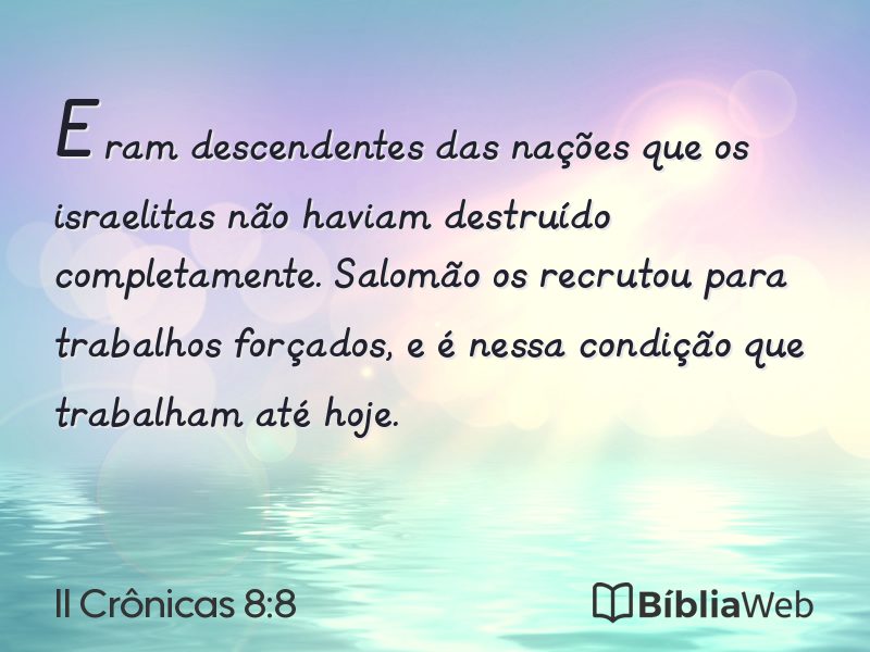 II Crônicas 8:8 em imagem para compartilhar
