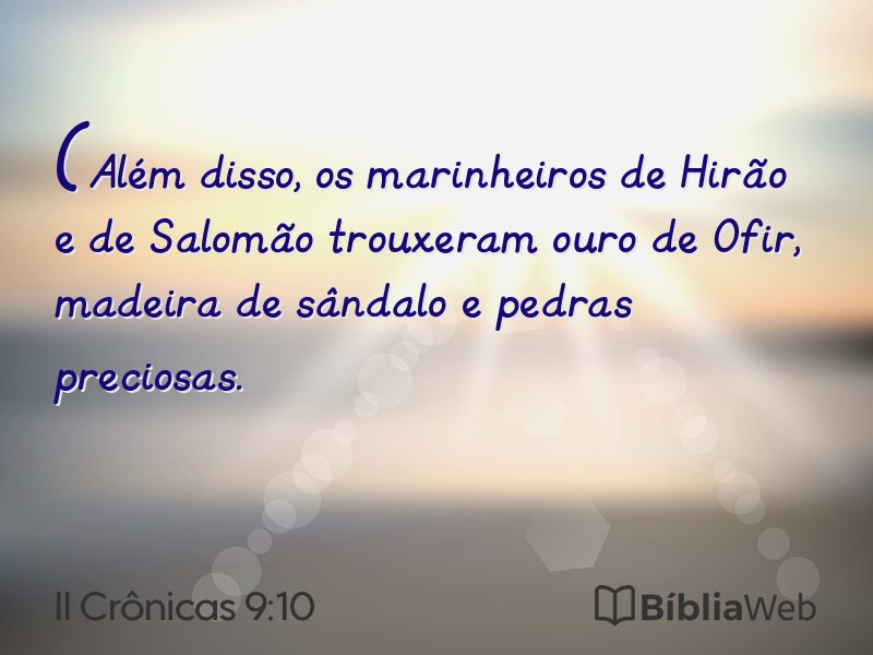 II Crônicas 9:10 em imagem para compartilhar
