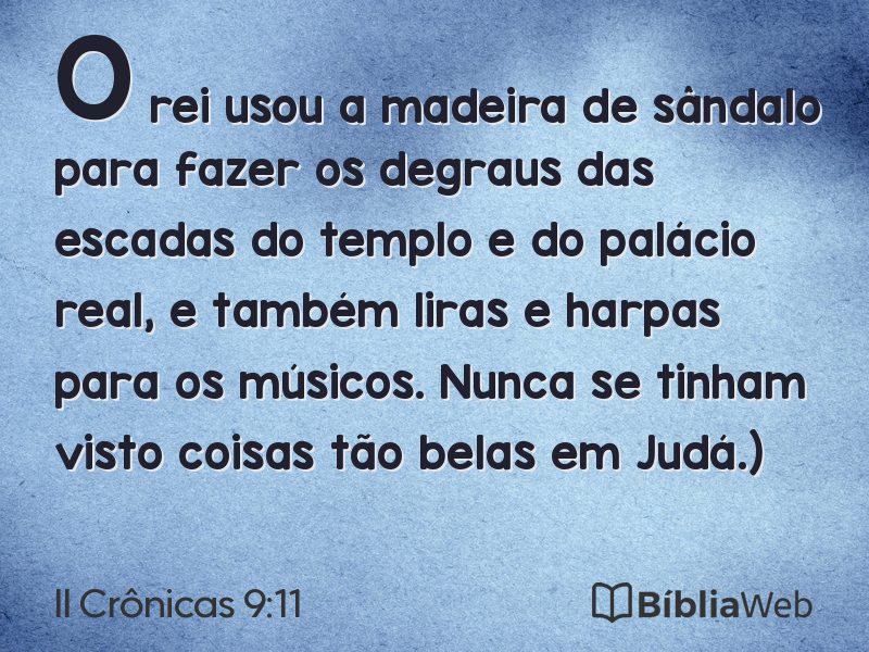 II Crônicas 9:11 em imagem para compartilhar