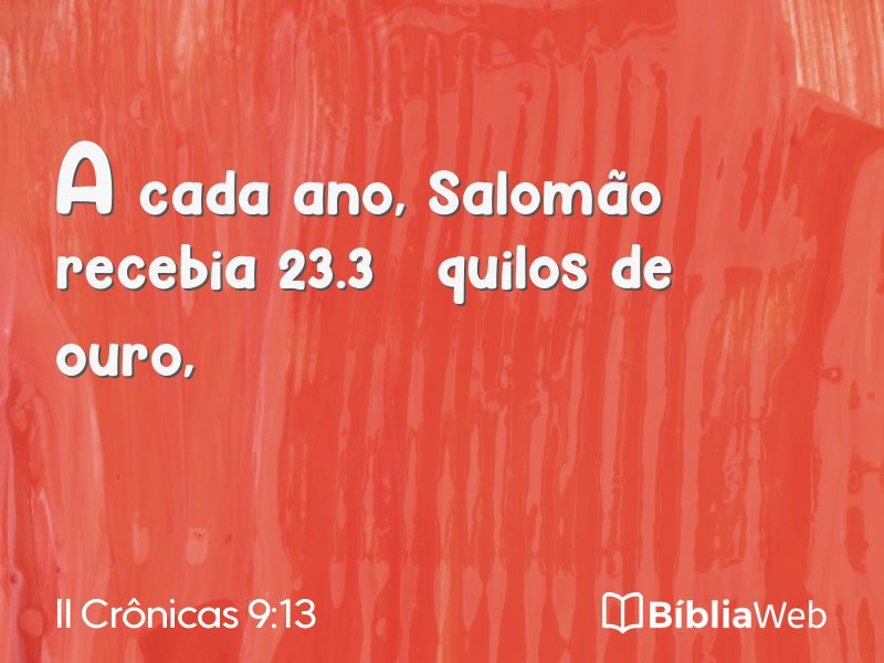 II Crônicas 9:13 em imagem para compartilhar
