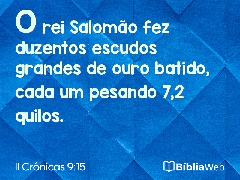 II Crônicas 9:15 em imagem para compartilhar