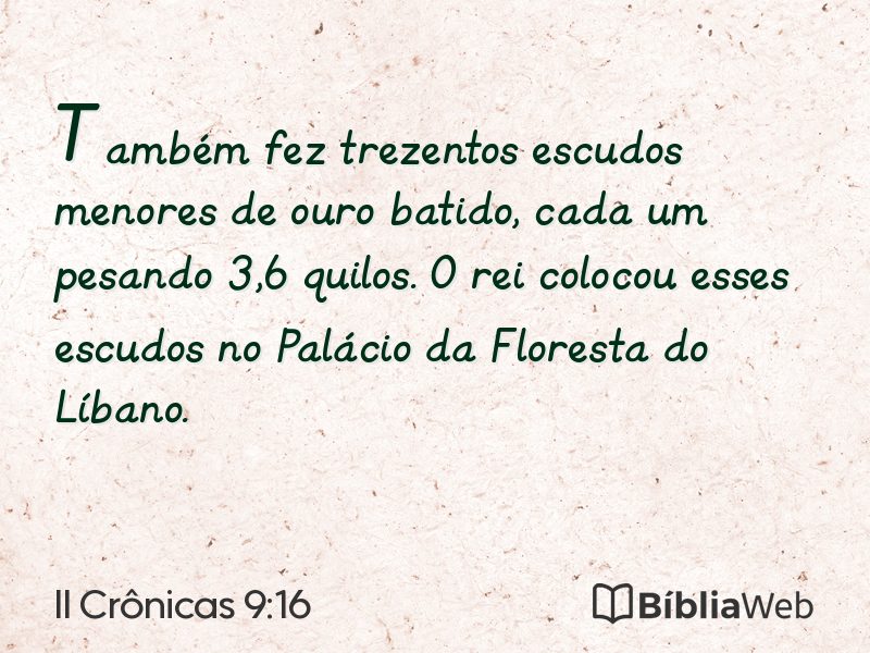 II Crônicas 9:16 em imagem para compartilhar