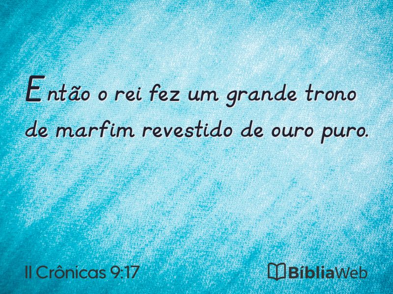 II Crônicas 9:17 em imagem para compartilhar
