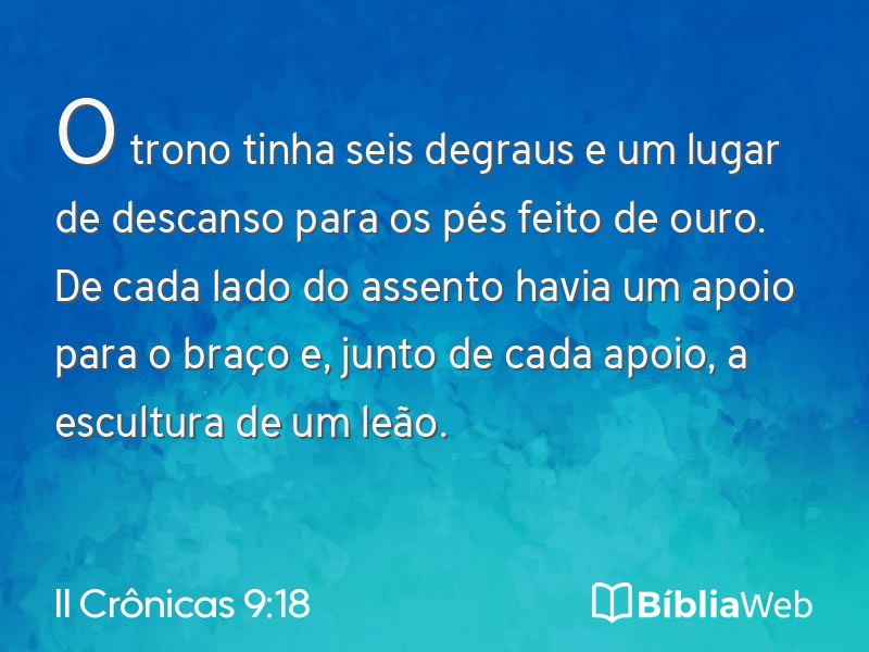 II Crônicas 9:18 em imagem para compartilhar