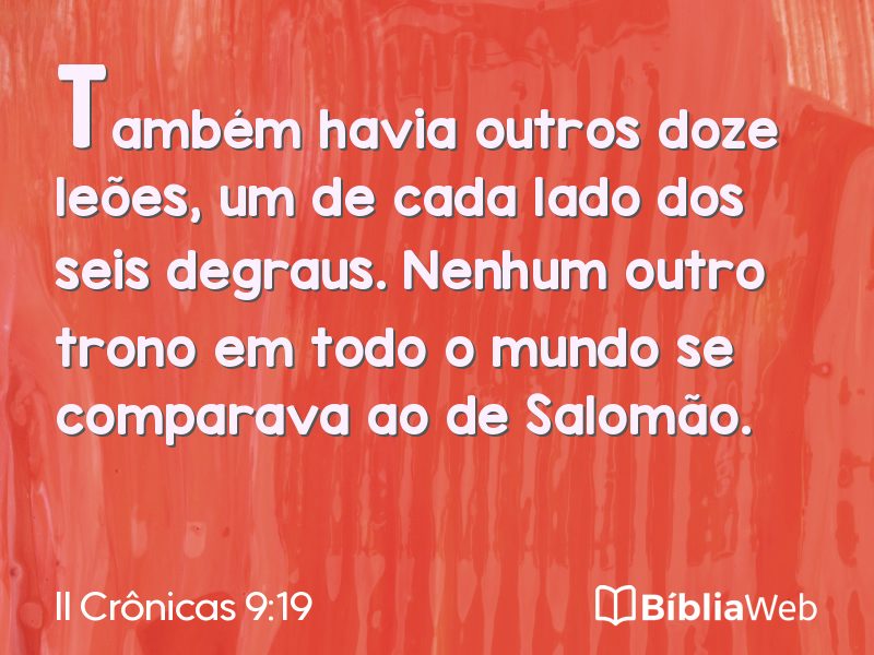 II Crônicas 9:19 em imagem para compartilhar