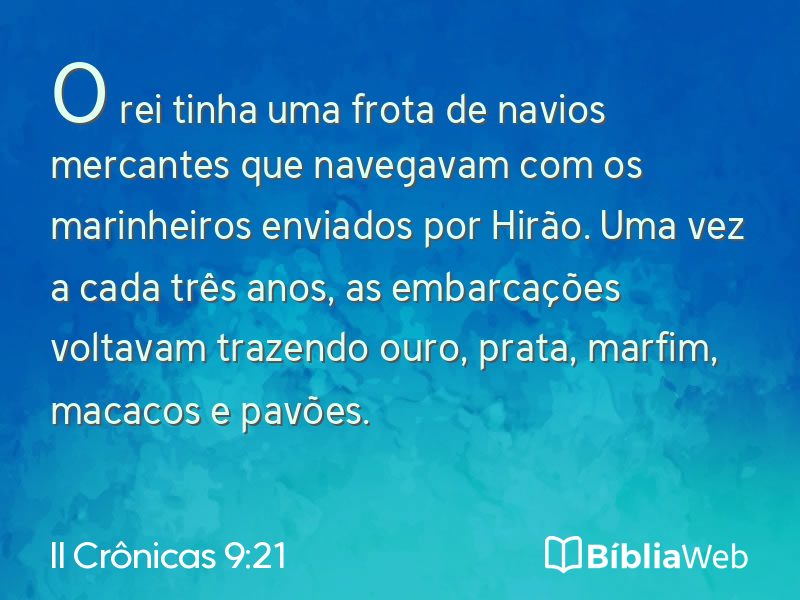 II Crônicas 9:21 em imagem para compartilhar