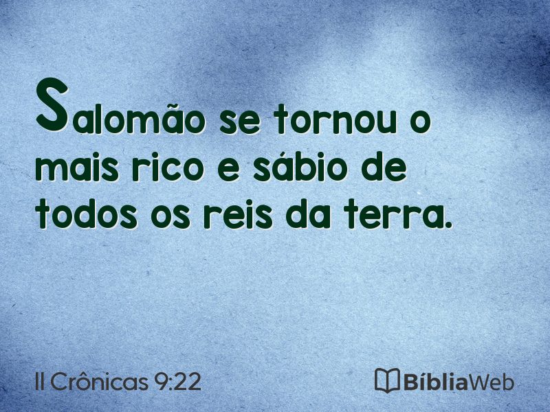 II Crônicas 9:22 em imagem para compartilhar