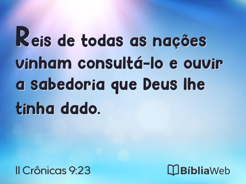 II Crônicas 9:23 em imagem para compartilhar