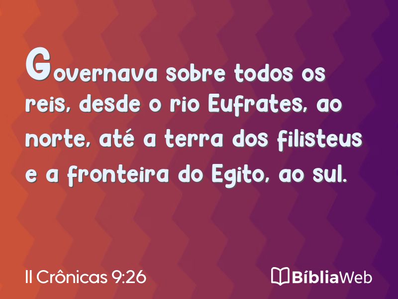 II Crônicas 9:26 em imagem para compartilhar