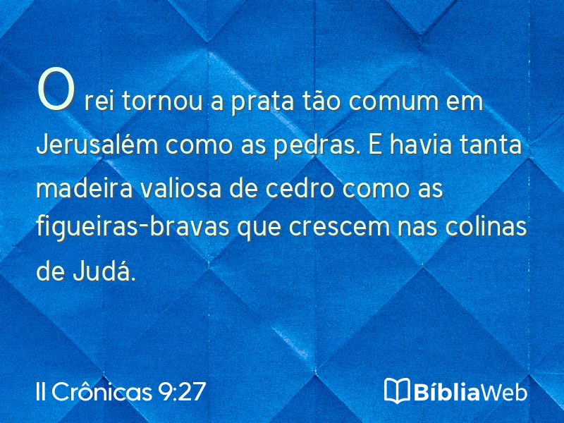 II Crônicas 9:27 em imagem para compartilhar