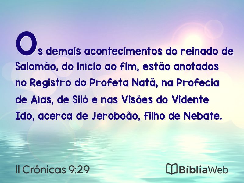 II Crônicas 9:29 em imagem para compartilhar