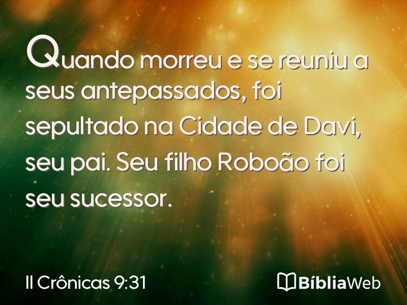 II Crônicas 9:31 em imagem para compartilhar