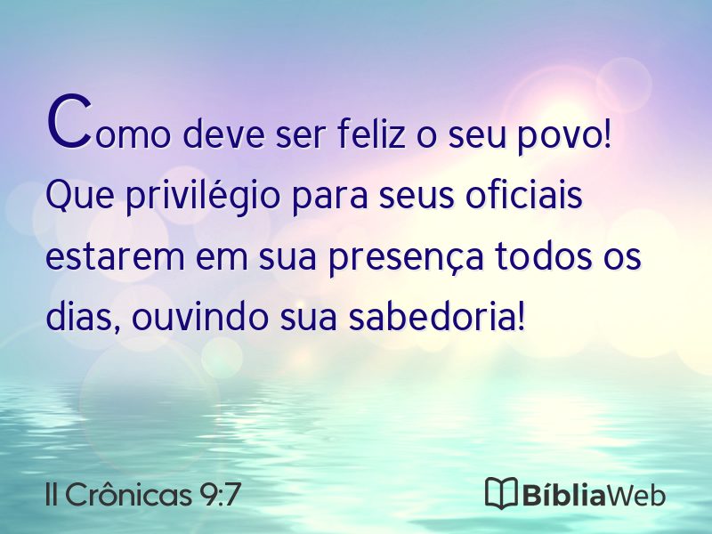 II Crônicas 9:7 em imagem para compartilhar