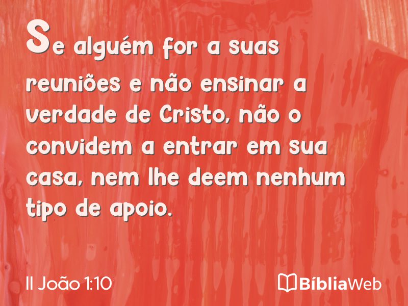 II João 1:10 em imagem para compartilhar