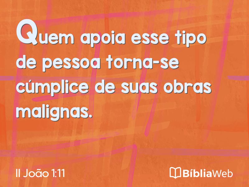 II João 1:11 em imagem para compartilhar