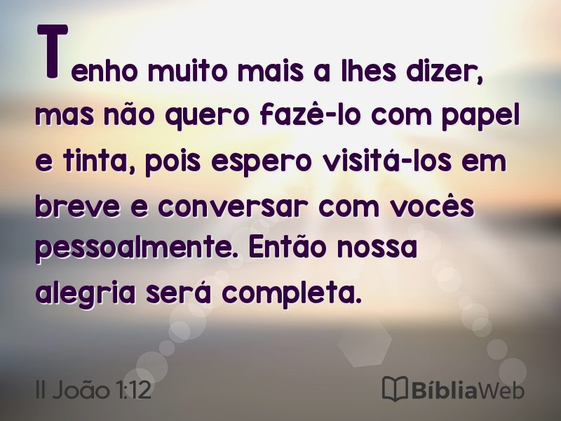 II João 1:12 em imagem para compartilhar