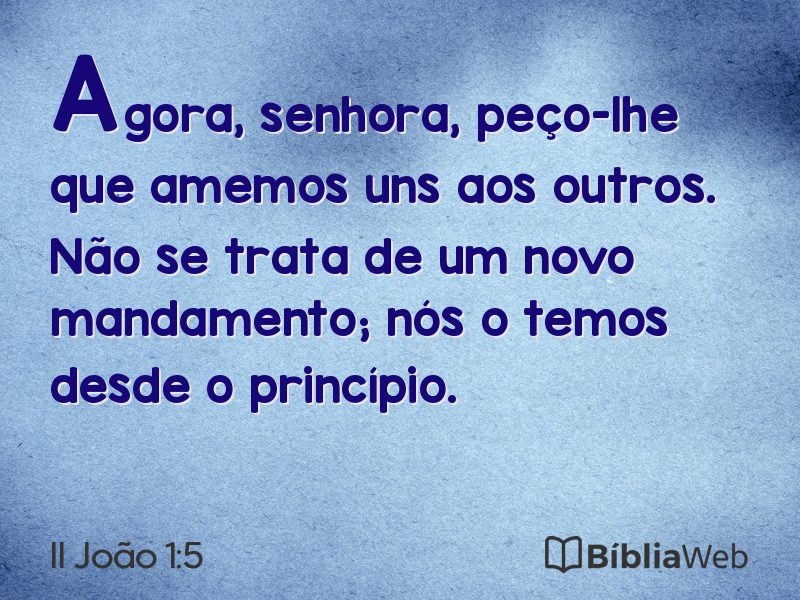 II João 1:5 em imagem para compartilhar