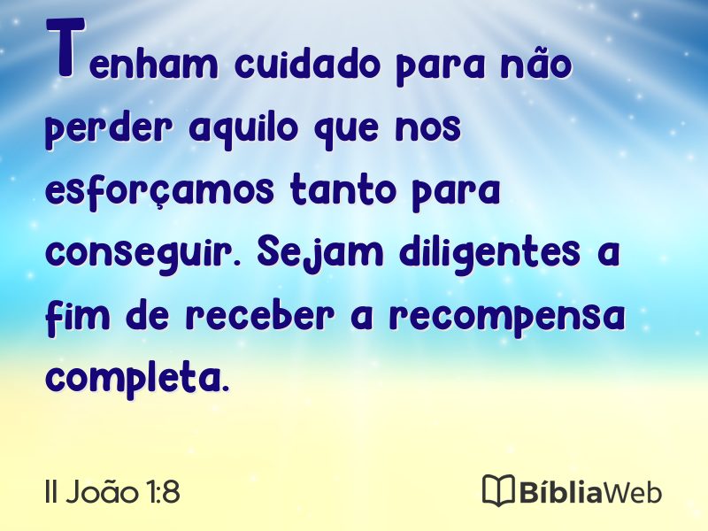 II João 1:8 em imagem para compartilhar
