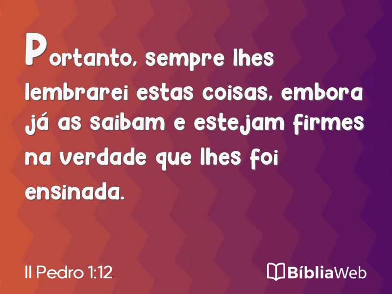 II Pedro 1:12 em imagem para compartilhar