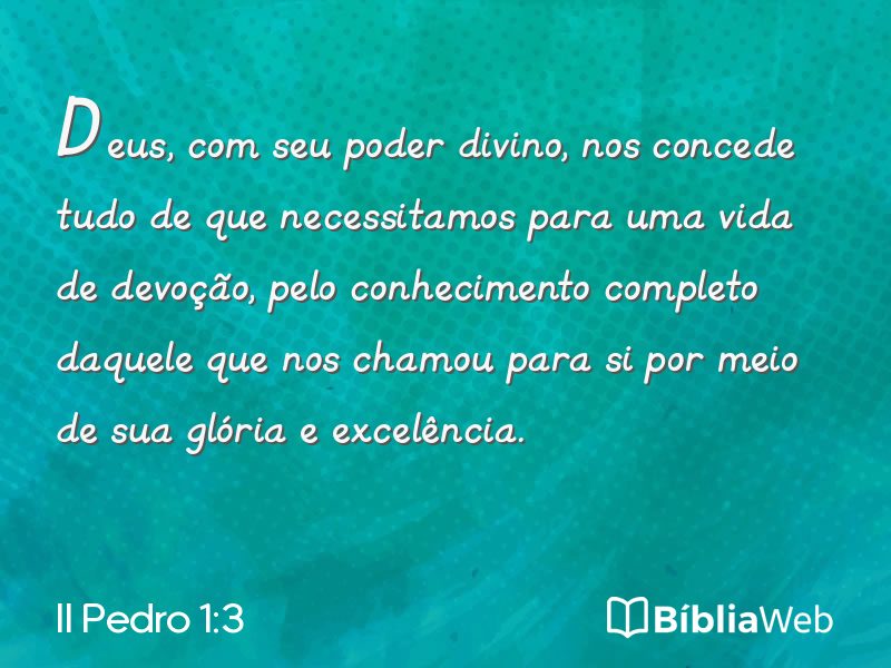 II Pedro 1:3 em imagem para compartilhar