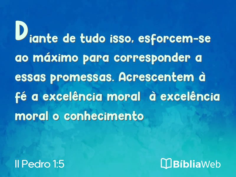 II Pedro 1:5 em imagem para compartilhar