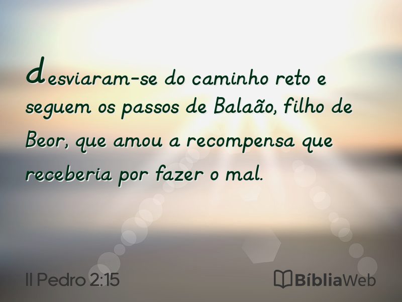 II Pedro 2:15 em imagem para compartilhar