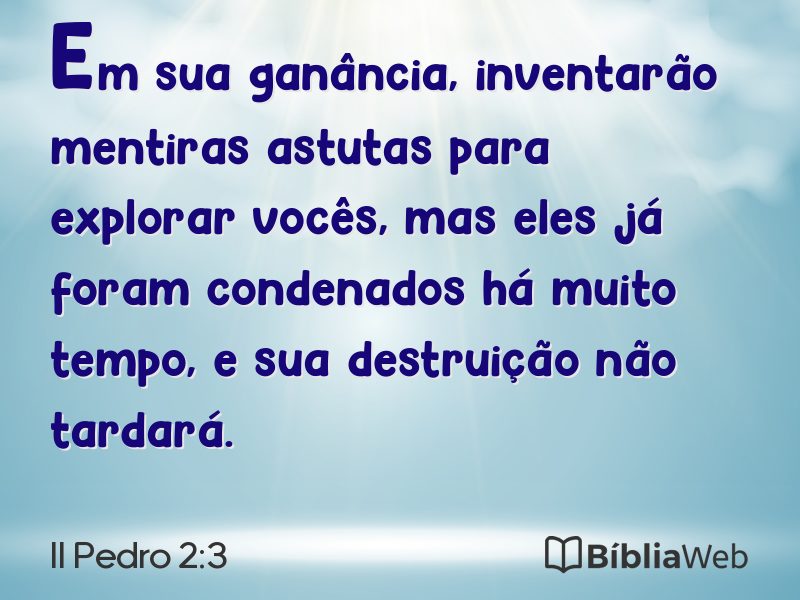 II Pedro 2:3 em imagem para compartilhar