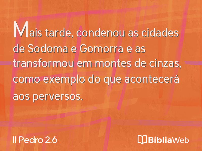 II Pedro 2:6 em imagem para compartilhar