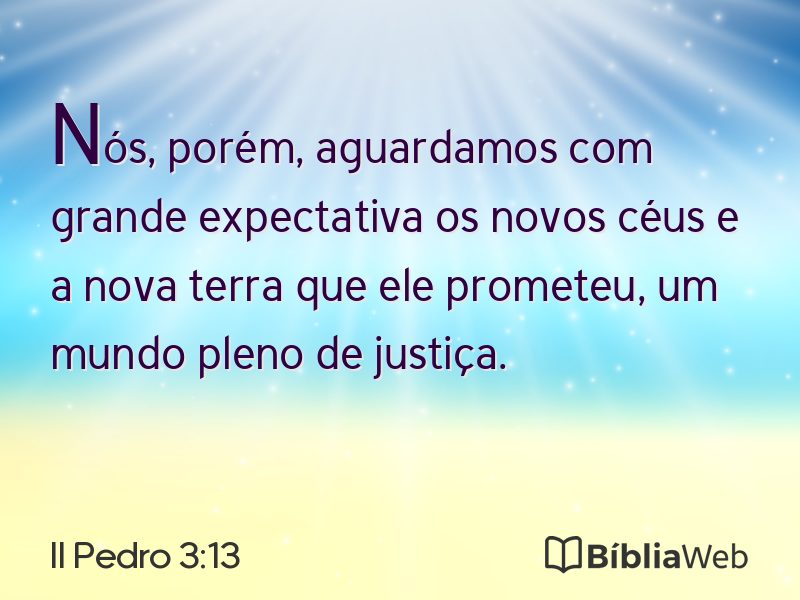 II Pedro 3:13 em imagem para compartilhar