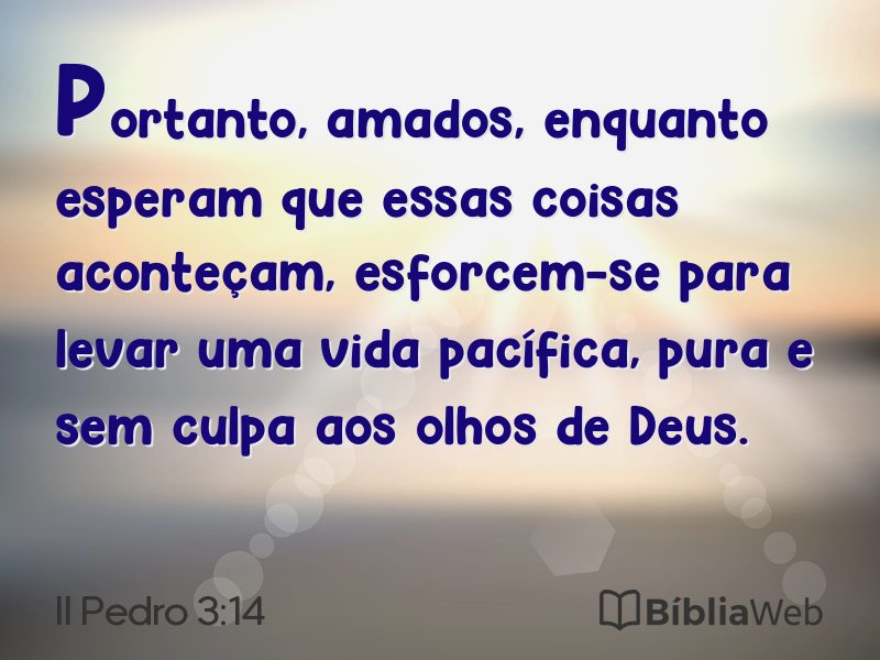 II Pedro 3:14 em imagem para compartilhar
