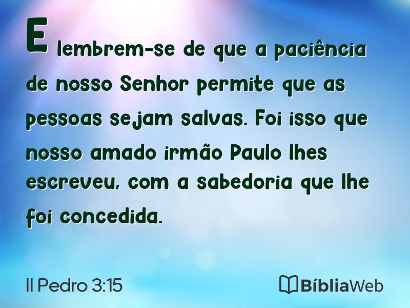 II Pedro 3:15 em imagem para compartilhar