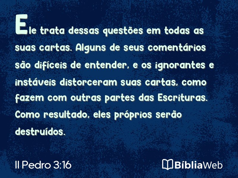 II Pedro 3:16 em imagem para compartilhar