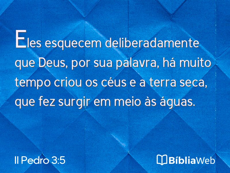 II Pedro 3:5 em imagem para compartilhar
