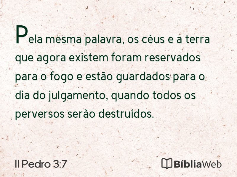 II Pedro 3:7 em imagem para compartilhar