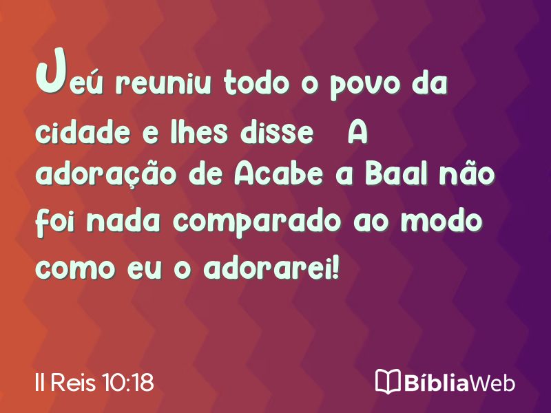 II Reis 10:18 em imagem para compartilhar