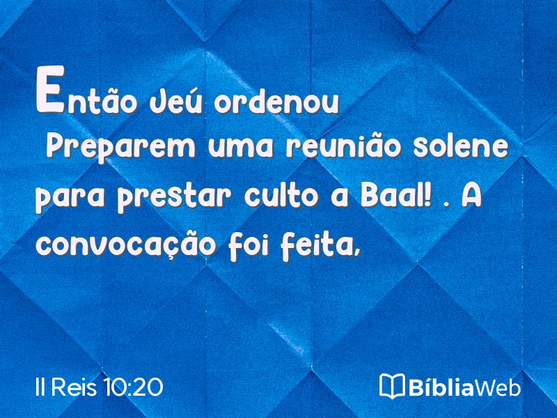 II Reis 10:20 em imagem para compartilhar