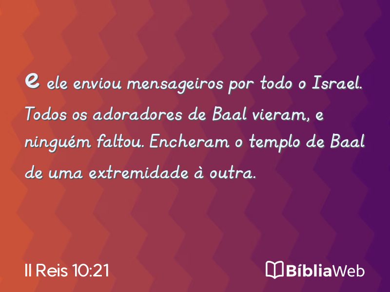 II Reis 10:21 em imagem para compartilhar