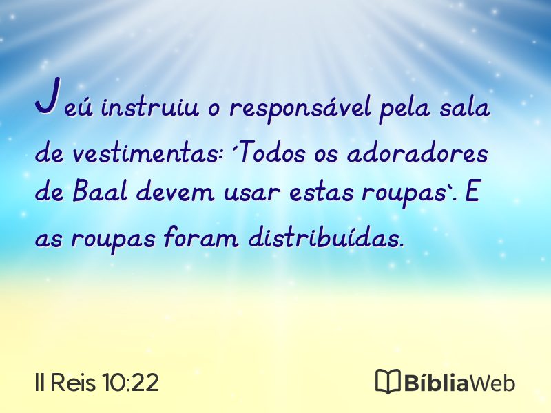 II Reis 10:22 em imagem para compartilhar