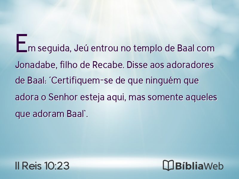 II Reis 10:23 em imagem para compartilhar