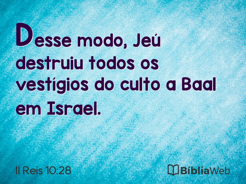 II Reis 10:28 em imagem para compartilhar