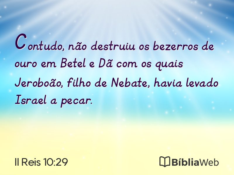 II Reis 10:29 em imagem para compartilhar