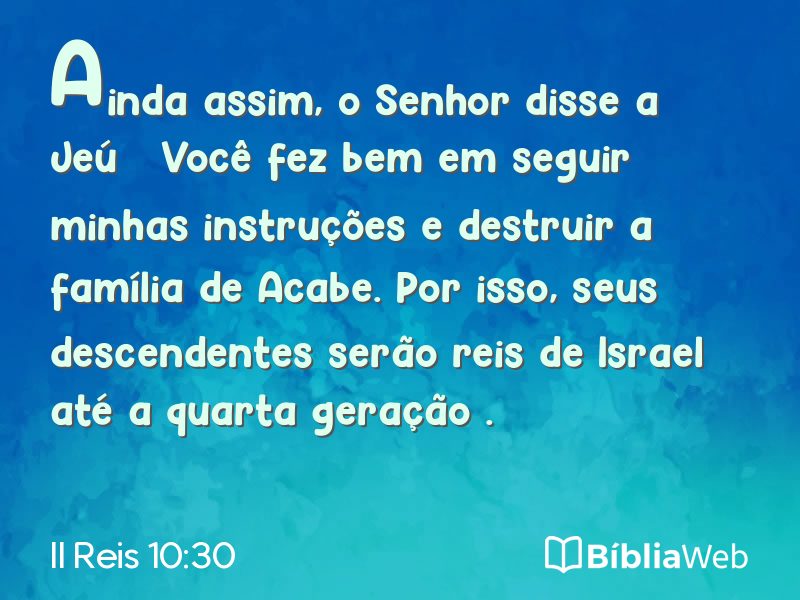 II Reis 10:30 em imagem para compartilhar