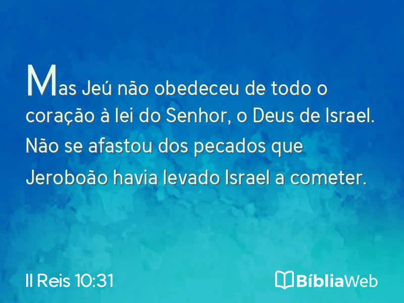II Reis 10:31 em imagem para compartilhar